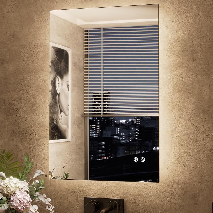 TETOTE 24 x 36 Inch LED Backlit Bathroom Mirror by TETOTE