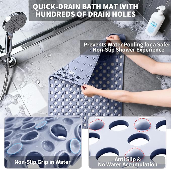 Bath Tub Shower Mat with Soft Shower Foot Scrubber Mat - Image 3