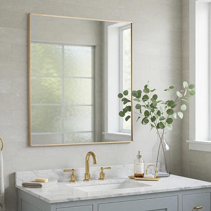30x36 Inch Gold Bathroom Mirror by LEDLUX