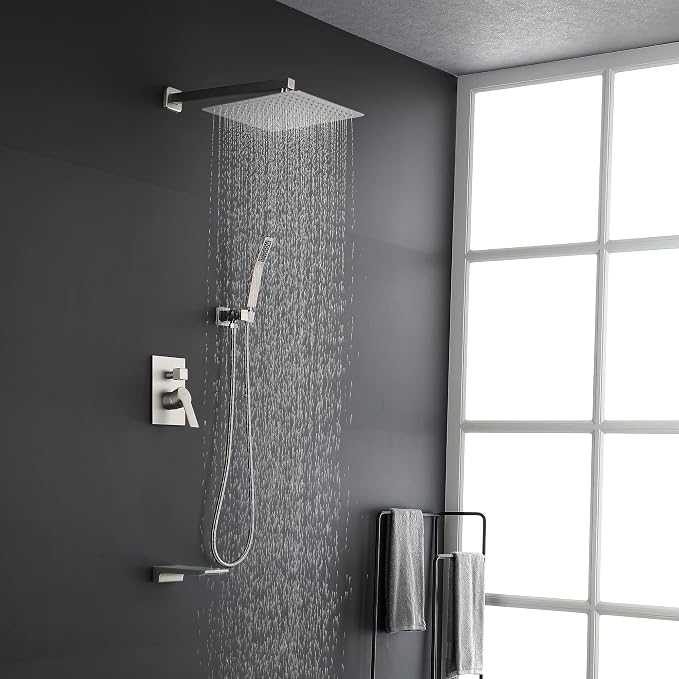 SHAMANDA Shower System with Waterfall Tub Spout and Handheld Shower Head - Image 2