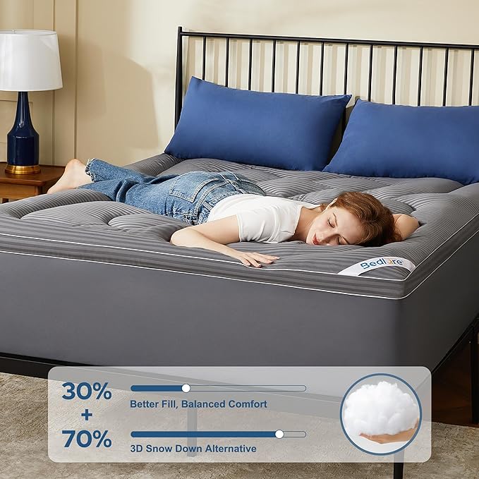 BEDLORE King Mattress Topper, Thick Pillow Top Pad - Image 2
