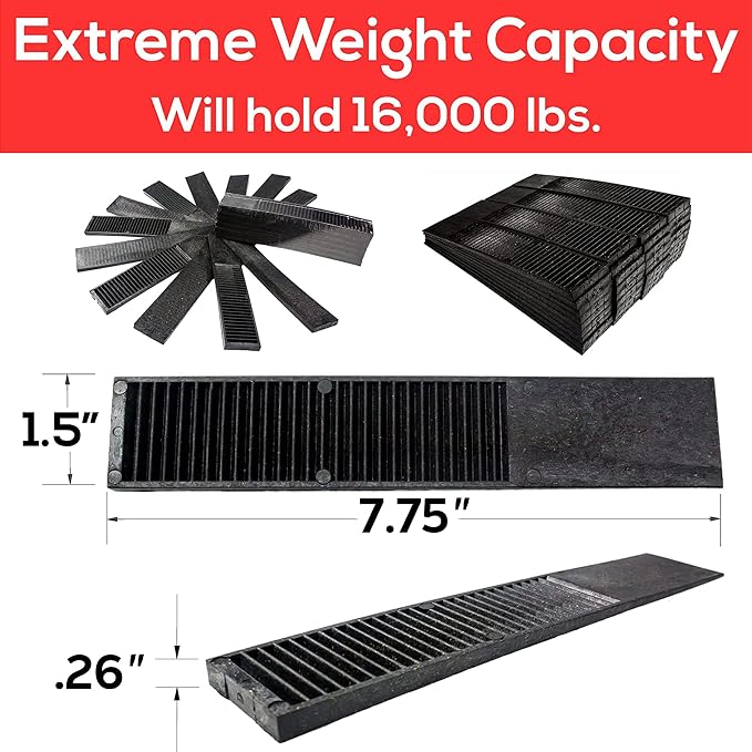 Pro-Grade Composite Shims for Heavy Duty Leveling. 24 pk 7.75 Inch, Never Rot - Image 3