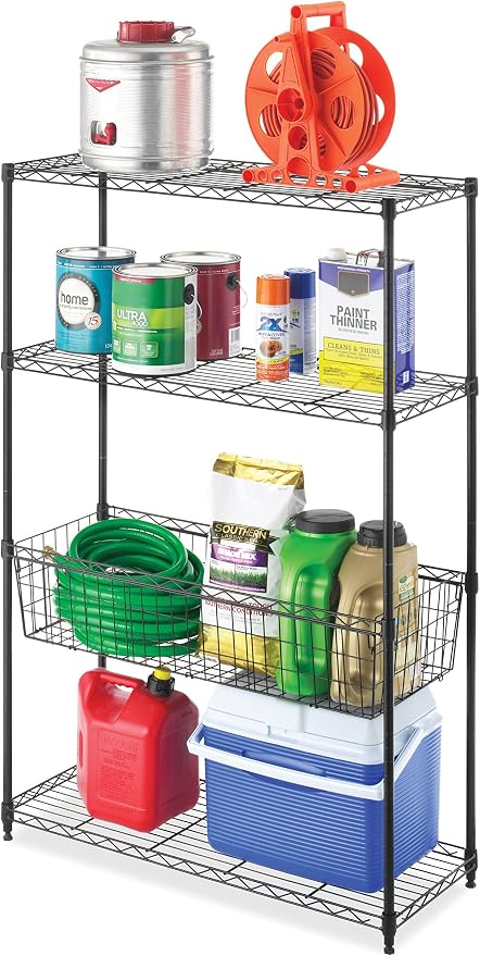 Whitmor 4 Tier Shelving Unit, Metal Storage Shelves - Image 3