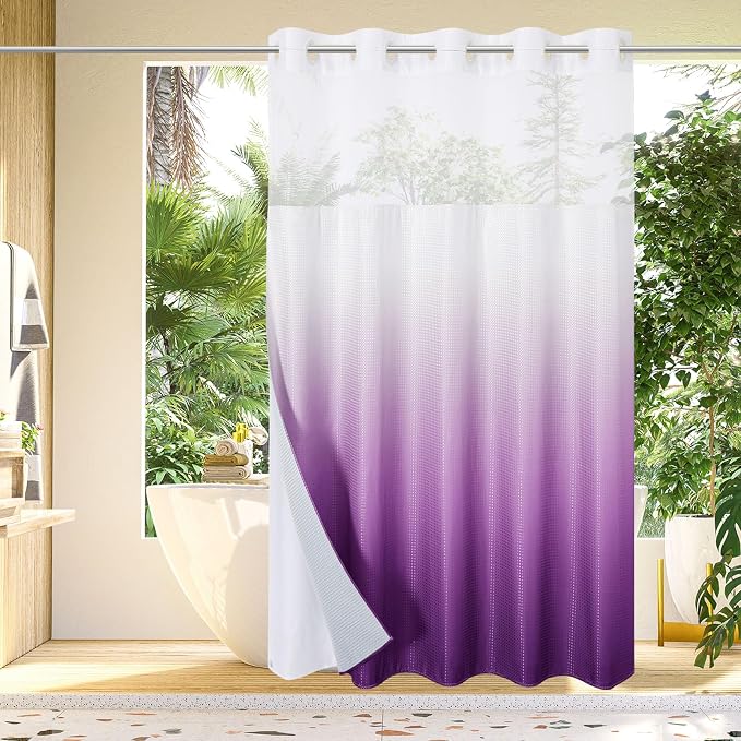 Gibelle No Hook Waffle Weave Shower Curtain by Gibelle