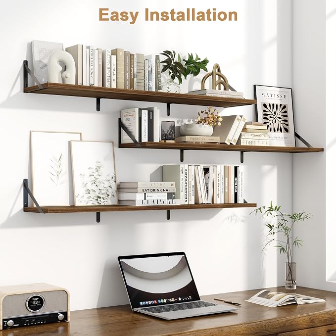 Fun Memories Extra Long Floating Wall Shelves, 48 x 8 Inches - Image 3