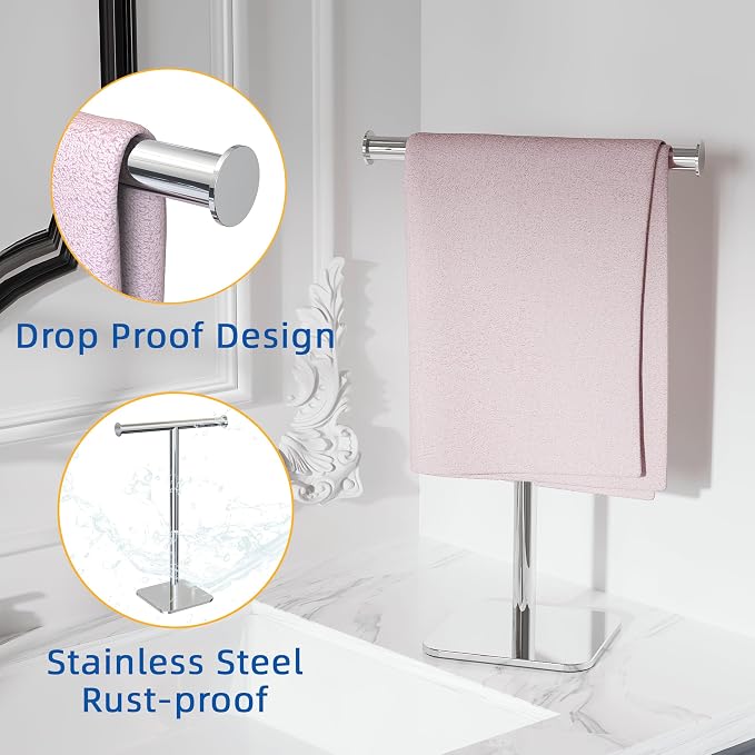 RUACQ Hand Towel Stand, Kitchen and Countertop Towel Holder 304 Stainless Steel - Image 4