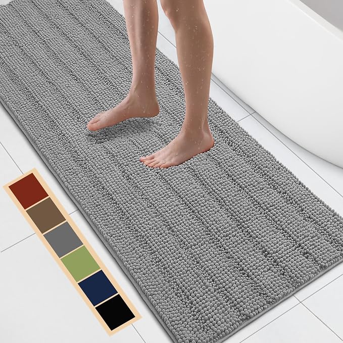 Bcoimo 70"×24" Chenille Bath Mat – Non-Slip by Bcoimo