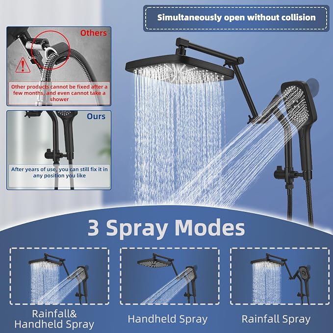 12" High Pressure Rain/Rainfall Shower Heads - Image 7