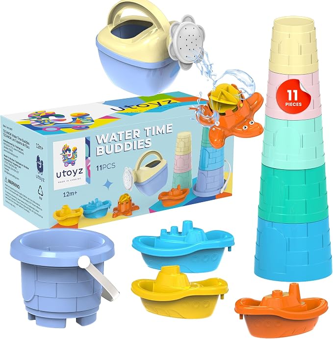 Water Time Buddies – 11pcs Toddler Water Toy Set by TECHNOK