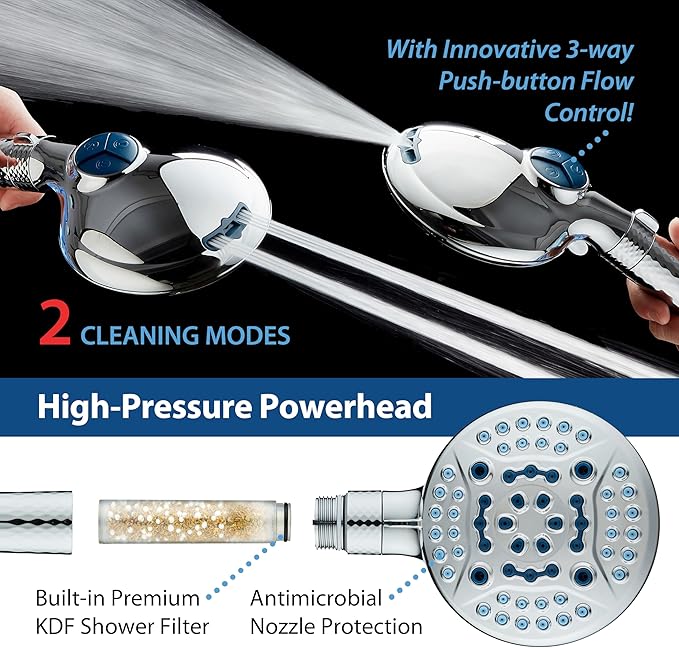 AquaCare 4X High Pressure 10-mode Filter Handheld Shower Head - Image 5