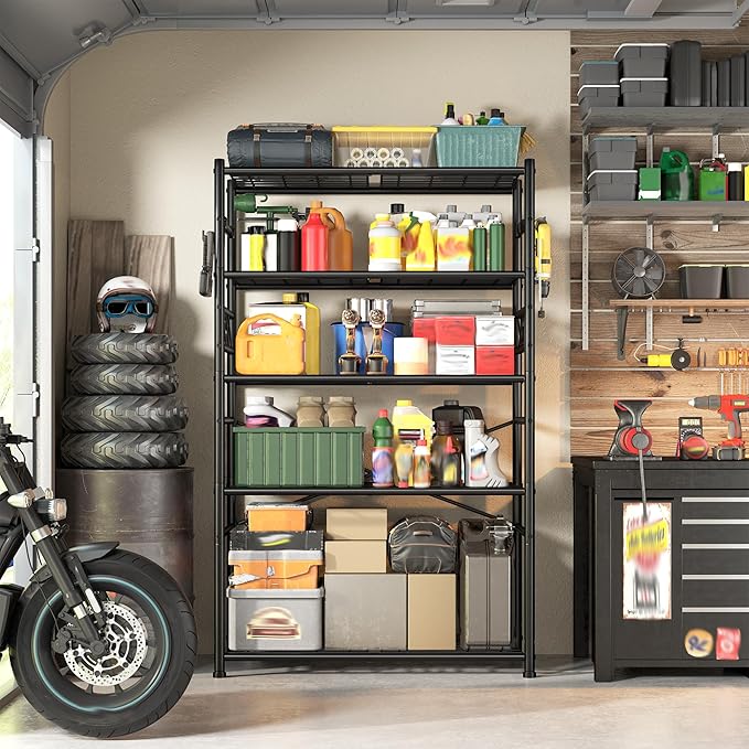 Storage Shelves 5-Tier Large Capacity Metal Shelving - Image 8