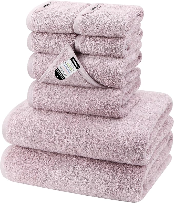 SEMAXE Bath Towel Set, 100% Cotton Absorbent Bathroom Towels by SEMAXE