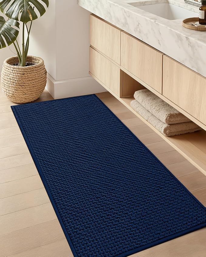 Color&Geometry Rubber Backed Waffle Bath Mat Non Slip Machine Washable Bathroom by COLORG