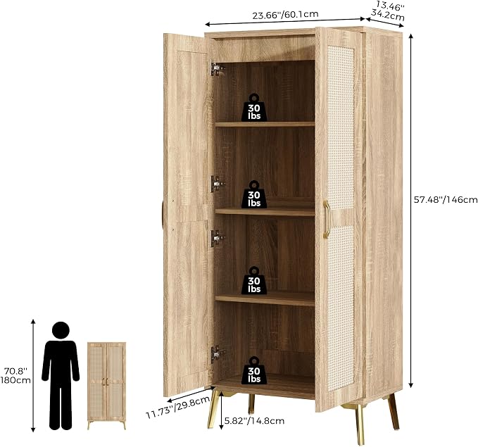 JASIWAY Tall Bathroom Storage Cabinet - Image 2