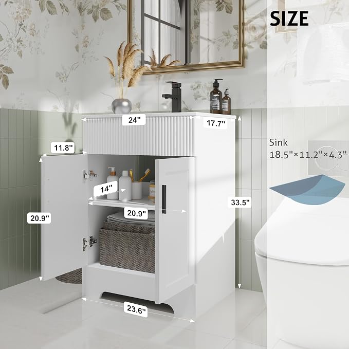 eclife 24" Bathroom Vanities Sink Combo - Image 2