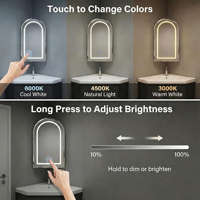 LED Corner Medicine Cabinet - Image 4