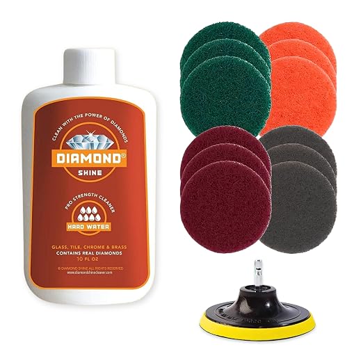 Hard Water Stain & Spot Remover -14 Piece Ultimate Value Pack Drill Brush by DiamondShine