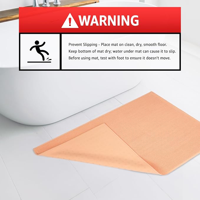 American Soft Linen Bath Rug, 17 in 24 in 100% Cotton Bath Mats Rugs - Image 4