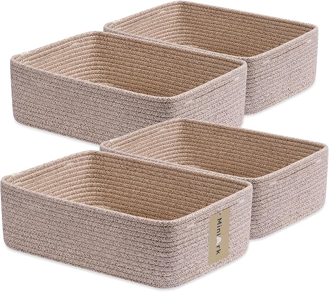 Large Shallow Organizing Baskets 15x11x5.1 Inches by MiniArkStorageBasketsHome