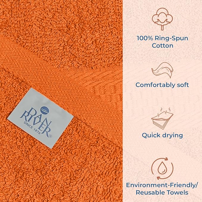 DAN RIVER 100% Ring Spun Cotton 3-Piece Towel Set, Bath Towel, Hand Towel and - Image 3