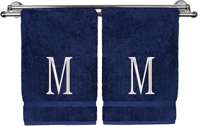 Monogrammed Hand Towel, Personalized Initial Gift, Extra Absorbent 100% Turkish by BareCotton