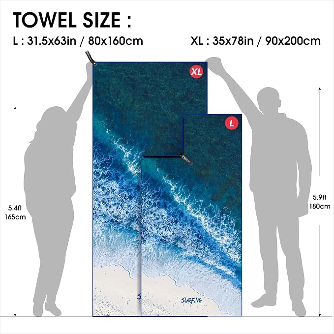 4Monster Microfiber Beach Towel Quick Dry, Super Absorbent Lightweight Travel - Image 4