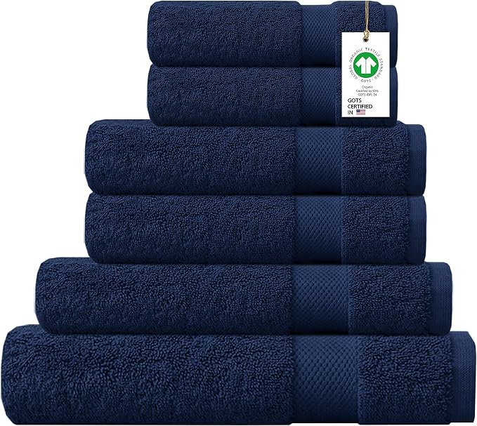 Delara 100% Organic Cotton Towels 650 GSM Plush Feather Touch Quick Dry Towel by Delara