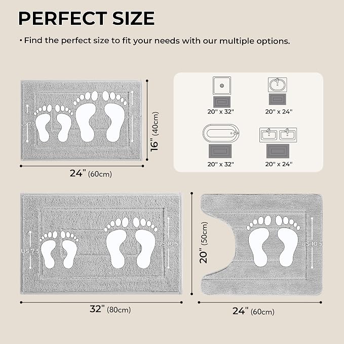 GRANNY SAYS Bathroom Rugs Sets 3 Piece, Super Soft Absorbent Microfiber Bath - Image 2
