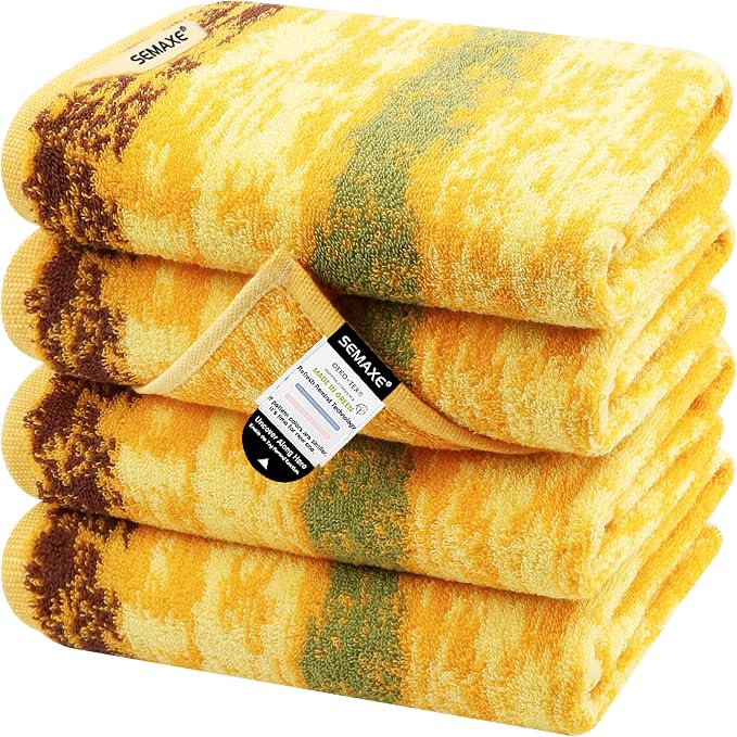 SEMAXE Hand Towels for Bathroom, 100% Cotton Towels by SEMAXE