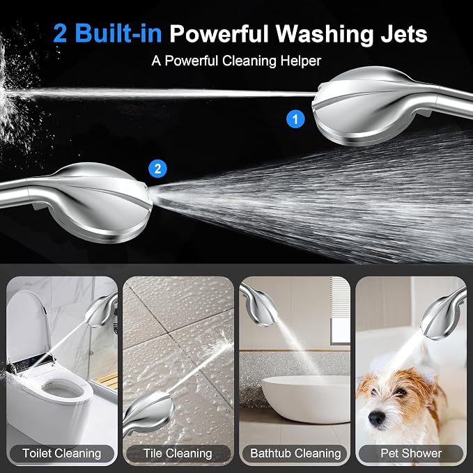 Filtered Shower Head with Handheld, FunnyAir 10-Spray Modes 5" High Pressure - Image 6