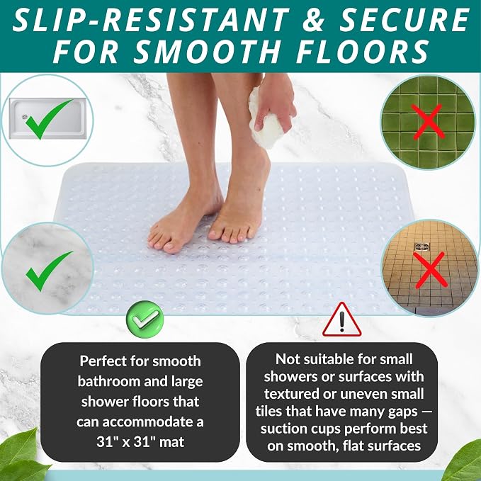 ENKOSI Extra Large Square Non Slip Shower Mat - Image 5