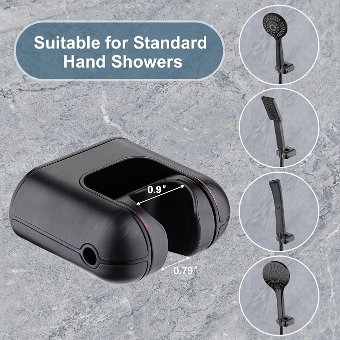 BRIGHT SHOWERS Shower Head Holder Wall Mount, Adjustable Handheld Shower Wand - Image 7