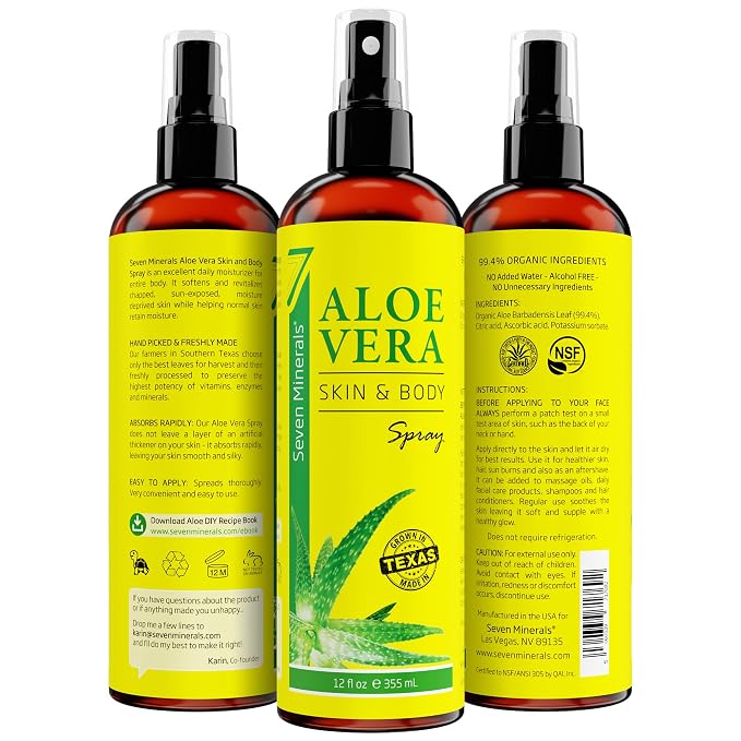 Seven Minerals, Organic Aloe Vera Spray - Image 7