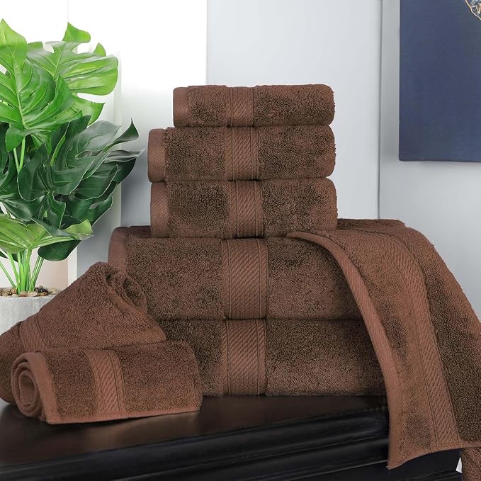 Superior Egyptian Cotton Pile 8 Piece Towel Set, Includes 2 Bath, 2 Hand - Image 5