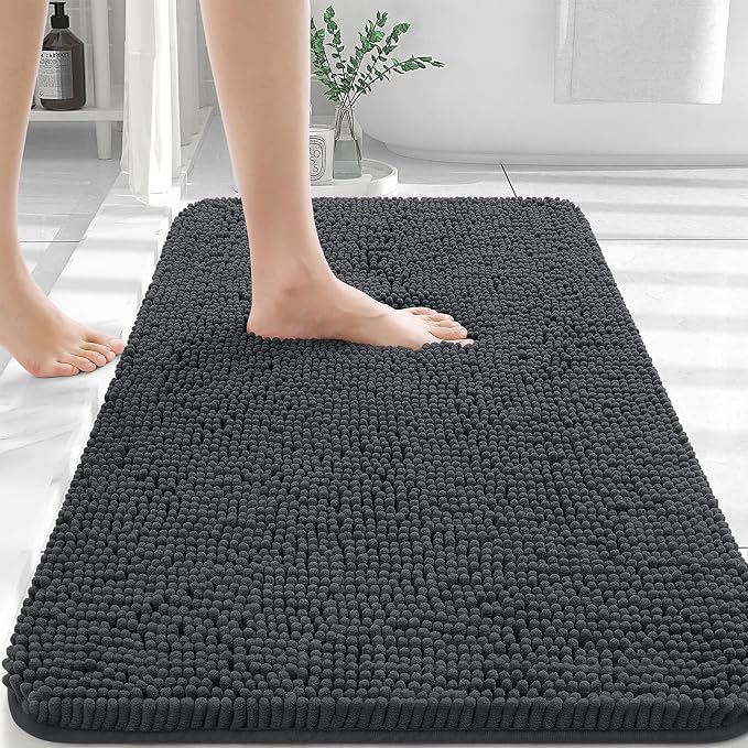 OLANLY Bathroom Rugs 36x24, Extra Soft Absorbent Chenille Bath Rugs, Rubber by OLANLY