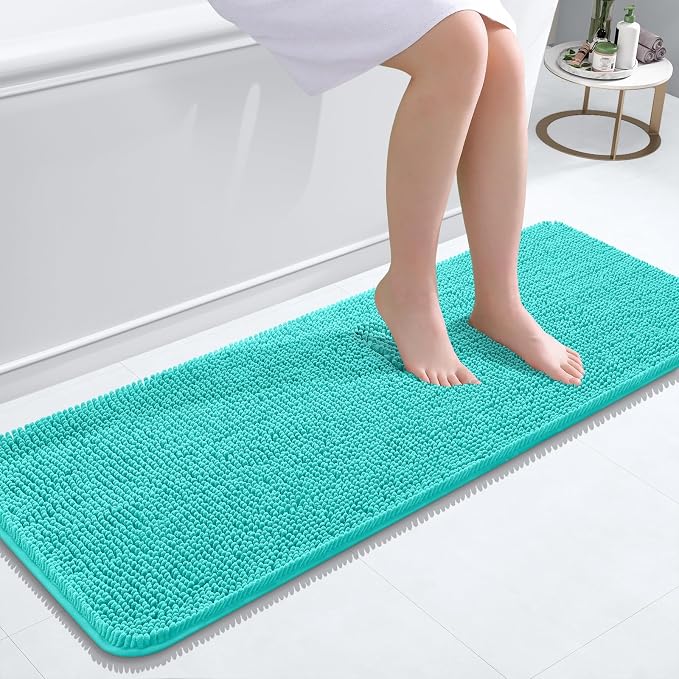 OLANLY Bathroom Rugs 47x17, Extra Soft Absorbent Chenille Bath Rugs, Rubber by OLANLY