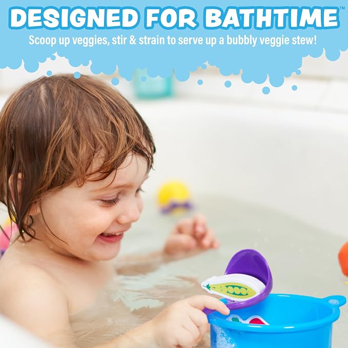 Tub Works® Tub Soup™ Scoop, Strain & Play Toddler Bath Toy | Floating Foam - Image 2