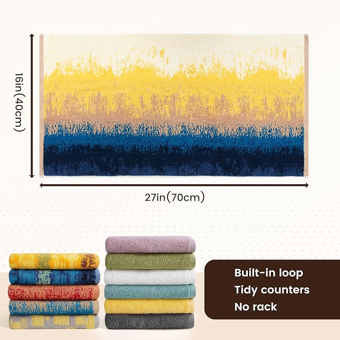 SEMAXE Hand Towels for Bathroom, 100% Cotton Towels - Image 2