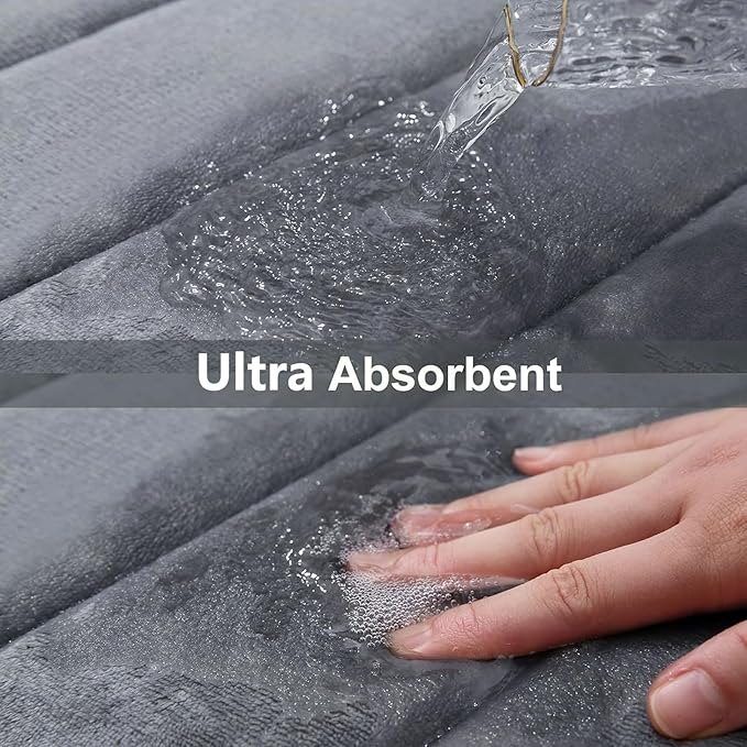 Buganda Memory Foam Bath Mat, Ultra Soft and Non-Slip Bathroom Rugs, Water - Image 4