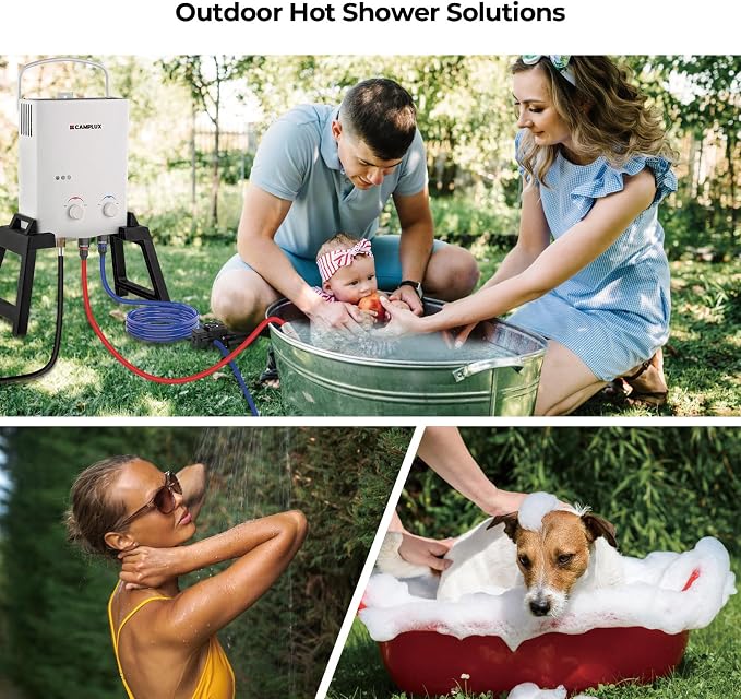CAMPLUX Outdoor Portable Propane Caming Water Heater 1.32 GPM - Image 3