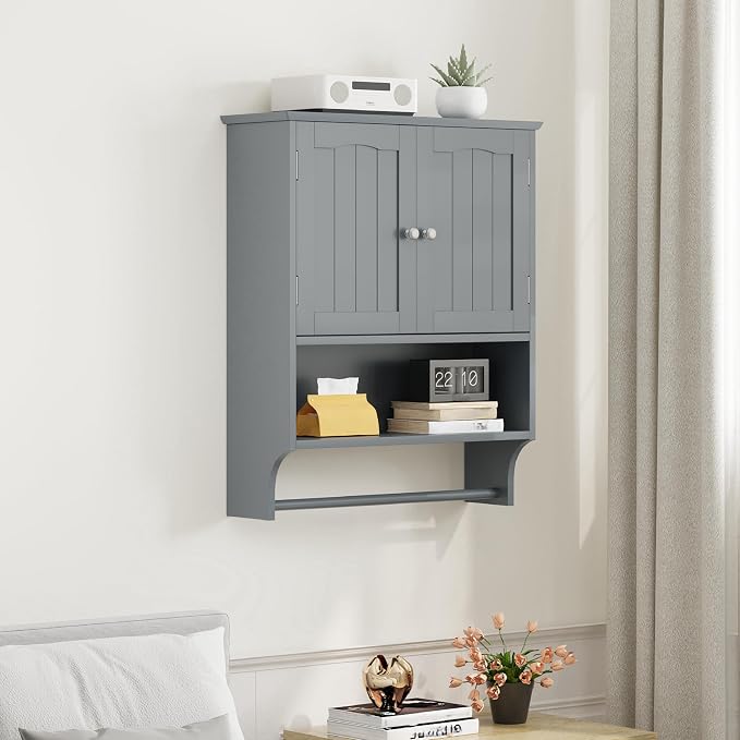 Smuxee Grey Bathroom Cabinet Wall Mounted - Image 8