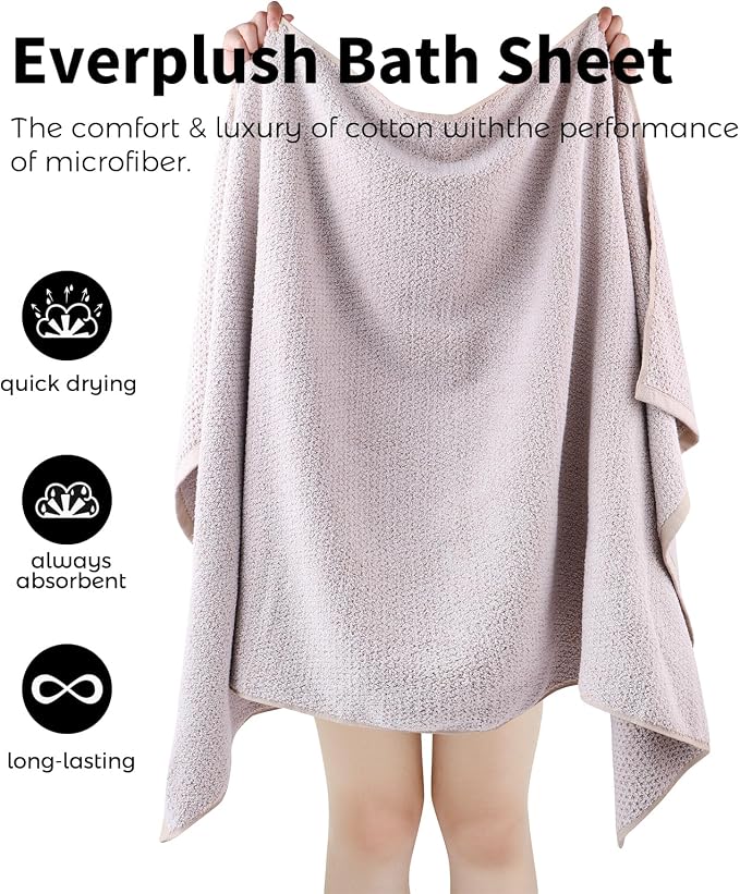 Everplush Diamond Collection Extra Large Bath Sheet Towel – 1 PK, Super Soft & - Image 5