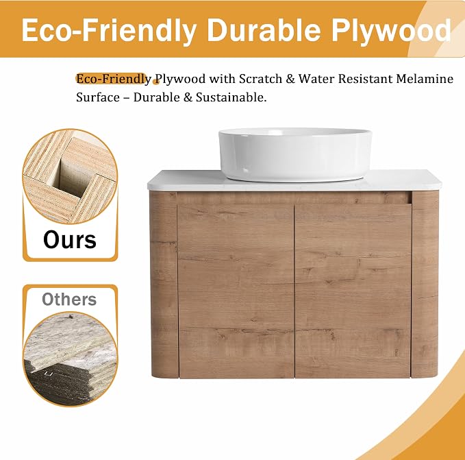 Malwee 30" Floating Bathroom Vanity - Image 4