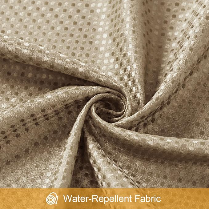 3 in 1 Long Beige Shower Curtain Set-72 W x 78 H, Tan Waffle and PEVA Liner Set - Image 7