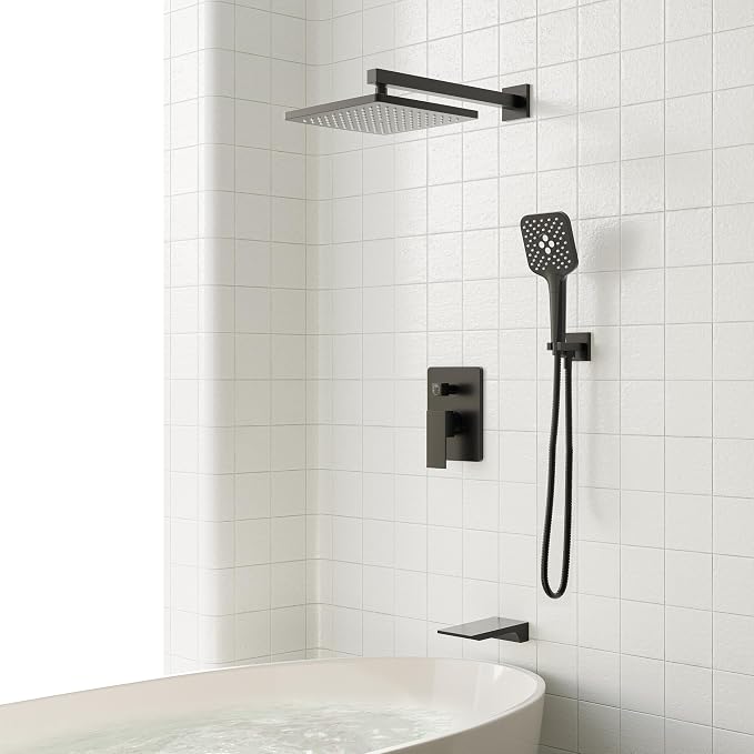 Gabrylly Shower System with Tub Spout, Wall Mounted Tub Shower Faucet Set - Image 2