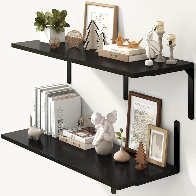 Fun Memories Floating Shelves for Wall, 12 Inch Deep Floating Shelves Set of 2 by FunMemories