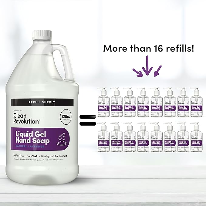 Clean Revolution Liquid Gel Hand Soap, Silky Rich Liquid, Quick Lather - Image 5