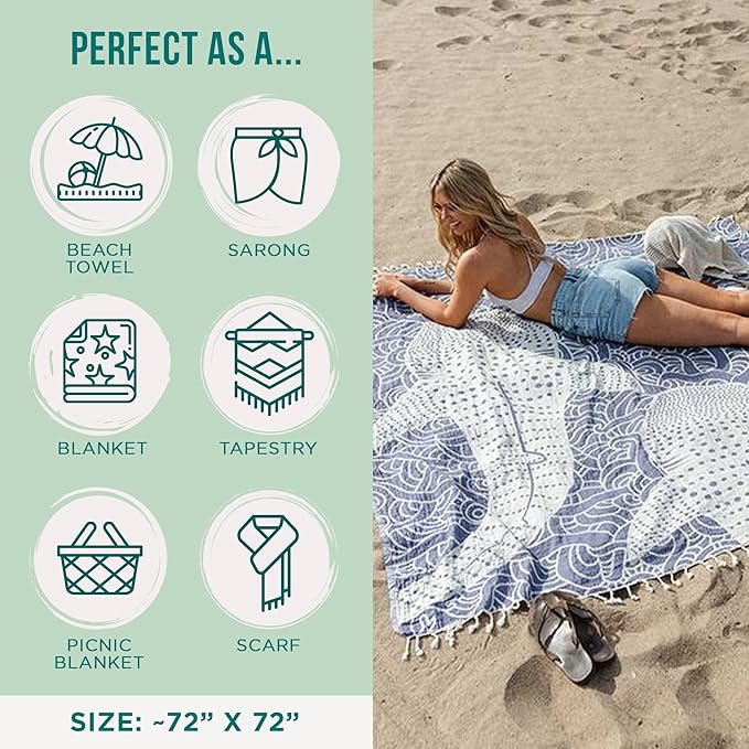 Sand Cloud Extra Large Turkish Beach Towel - Image 3