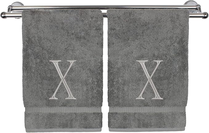 Monogrammed Hand Towel, Personalized Initial Gift, Extra Absorbent 100% Turkish by BareCotton