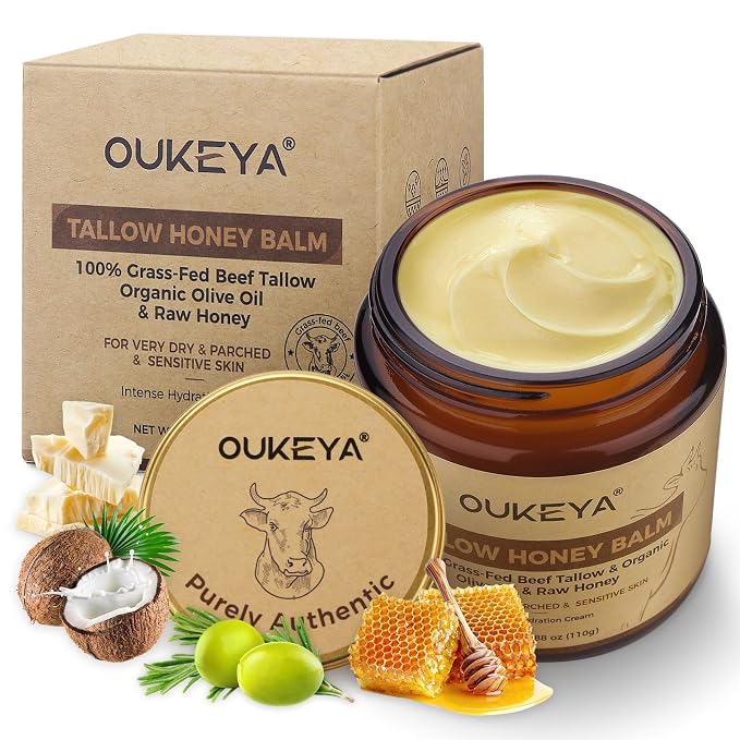 OUKEYA Beef Tallow Balm Moisturizing Cream, Natural Beef Tallow Face & Body by OUKEYA
